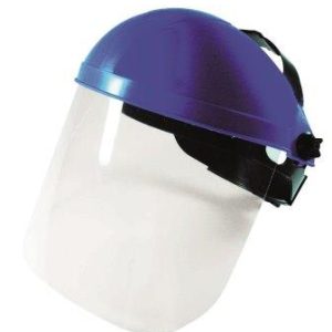Schutzhelm Schleifen Schleifschutzhelm klar großes Sichtfeld, Stirn geschützt Stirnschutz Kopfband Clearmaxx