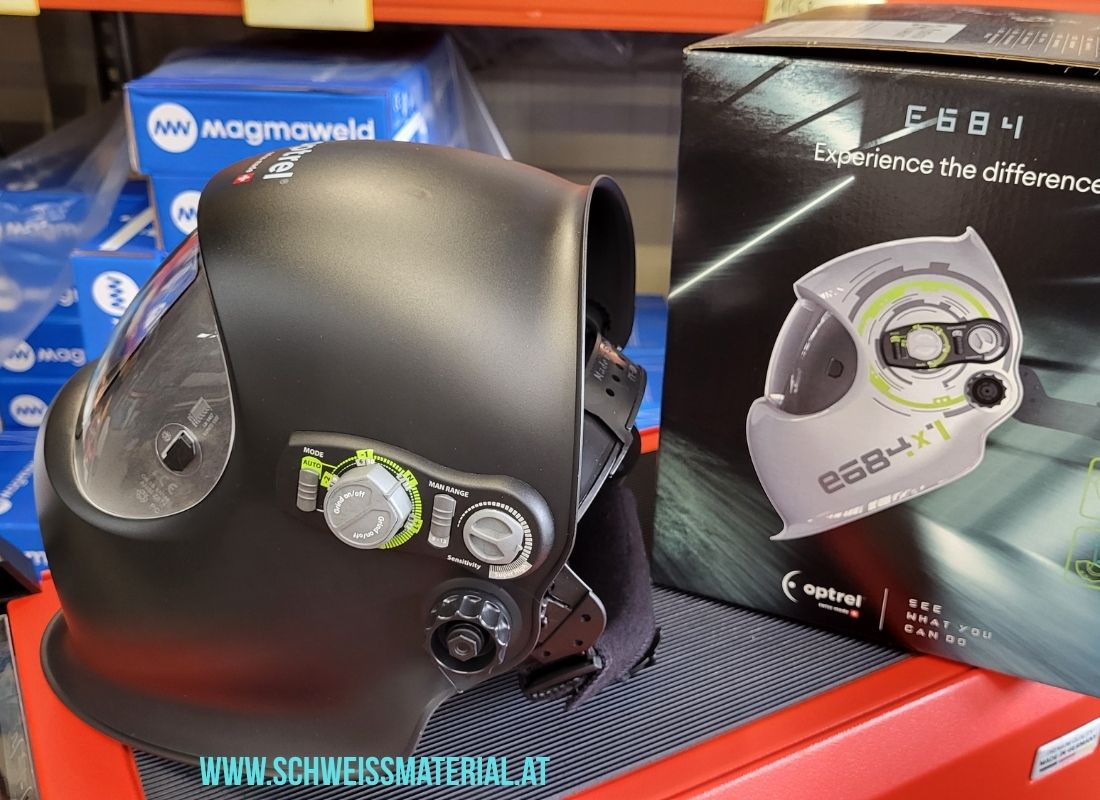 Automatik-Schweißhelm Optrel e684 in Schwarz und Silber Klasse 1