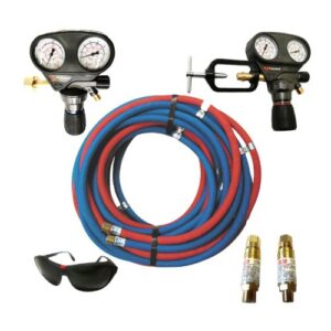 Autogen-Set mit 10m Zwillingschlauch, Druckminderer, Brille und Rückschlagsicherungen 3205421